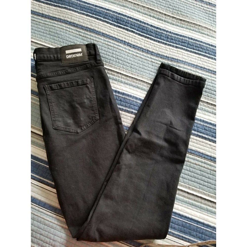Dr Denim Women's Snap Black Skinny Mid Rise Jeans  size 30 x 32